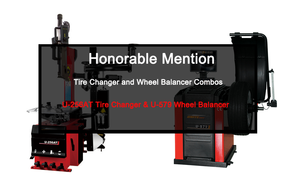 U-256AT Fully-Automatic Tilt Back Tower Tire Changer and U-579 Self-Calibrating Computer Wheel Balancer Combo